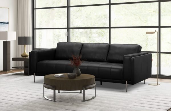 Divani Casa Schmidt - Modern Black Leather Sofa