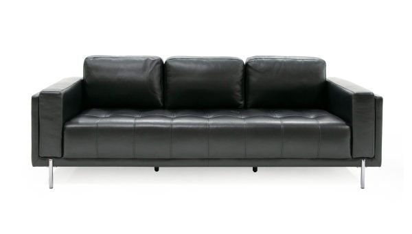 Divani Casa Schmidt - Modern Black Leather Sofa - Image 3