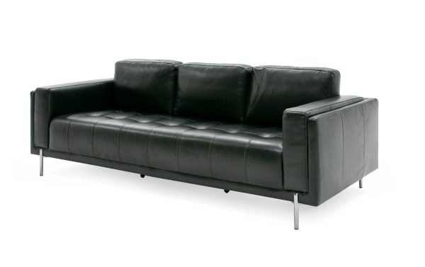 Divani Casa Schmidt - Modern Black Leather Sofa - Image 2
