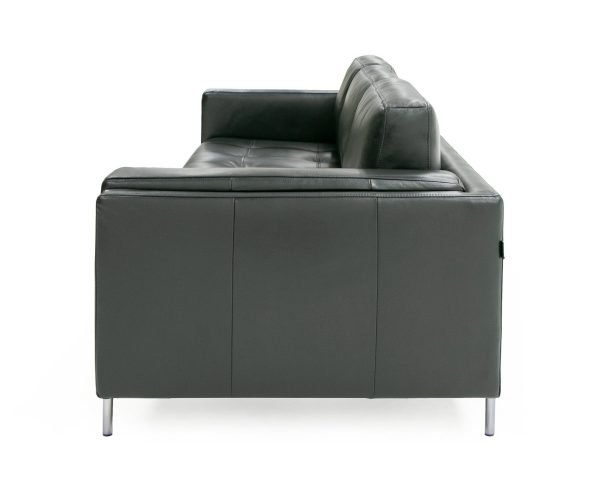 Divani Casa Schmidt - Modern Black Leather Sofa - Image 4