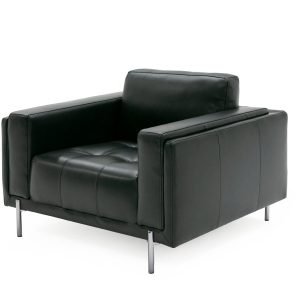 Divani Casa Schmidt - Modern Black Leather Chair