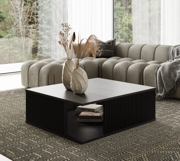 Modrest - Alpine Modern Mid Century Black Ash Square Coffee Table - Image 2