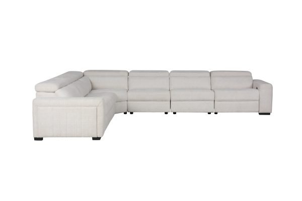 Divani Casa Gering - Modern Beige Fabric Sectional With 2 Power Recliners - Image 2