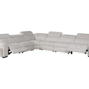 Divani Casa Gering - Modern Beige Fabric Sectional With 2 Power Recliners