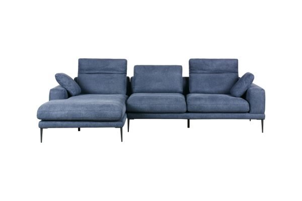 Divani Casa Corwith - Modern Blue Fabric Left Facing Sectional - Image 2
