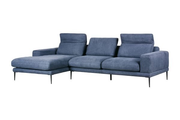 Divani Casa Corwith - Modern Blue Fabric Left Facing Sectional - Image 3