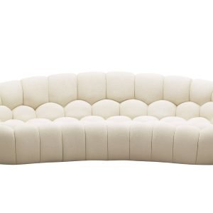 Divani Casa Yolonda - Modern Curved Off-White Fabric Sofa