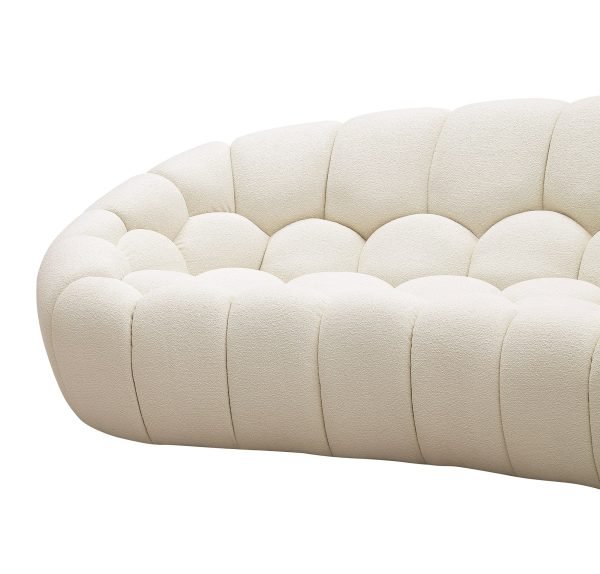 Divani Casa Yolonda - Modern Curved Off-White Fabric Sofa - Image 3