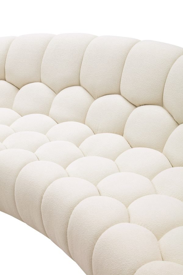 Divani Casa Yolonda - Modern Curved Off-White Fabric Sofa - Image 4