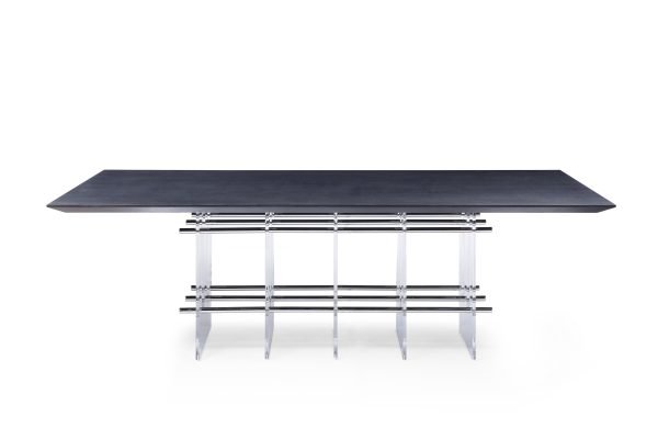 Modrest Inverness - Contemporary Black Oak + Acrylic Dining Table - Image 2