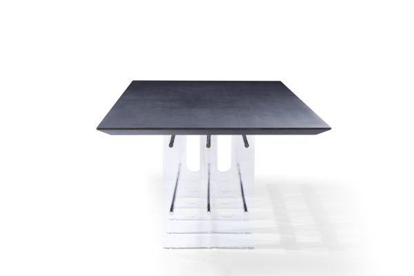 Modrest Inverness - Contemporary Black Oak + Acrylic Dining Table - Image 4