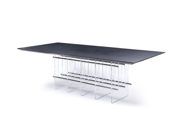Modrest Inverness - Contemporary Black Oak + Acrylic Dining Table - Image 3