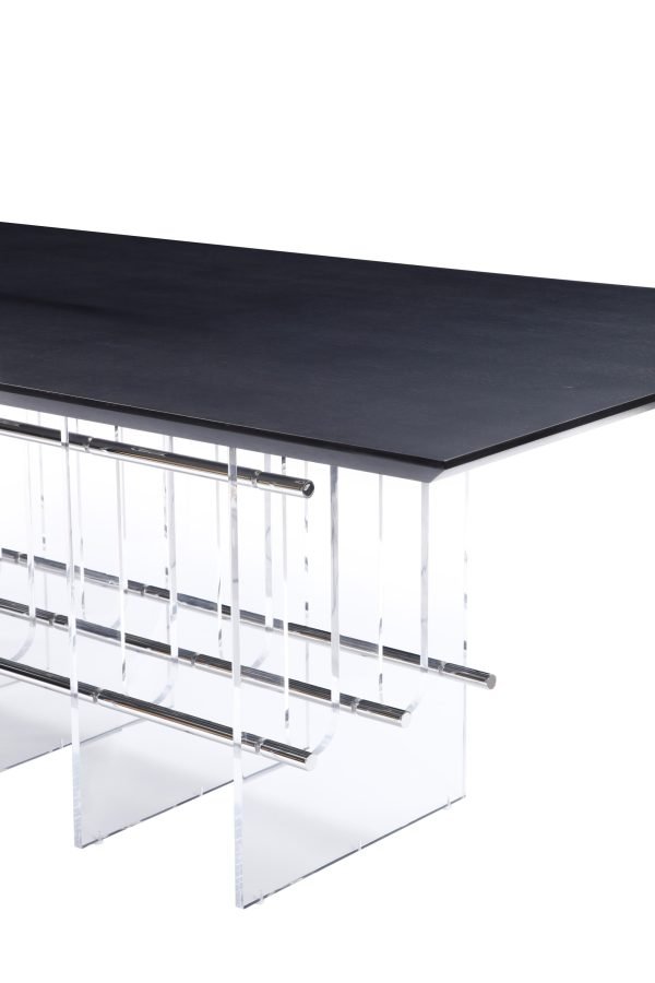 Modrest Inverness - Contemporary Black Oak + Acrylic Dining Table - Image 5