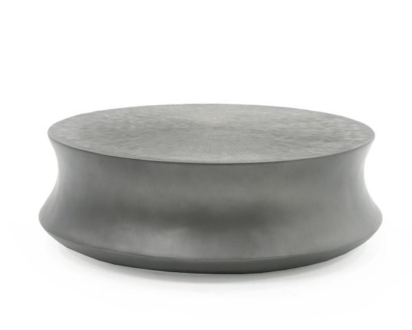 Modrest Airdrie - Modern Antique Grey Small Round Coffee Table - Image 3