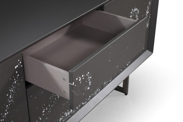 Modrest Hawick - Contemporary Dark Grey + Abstract White Paint Buffet - Image 5