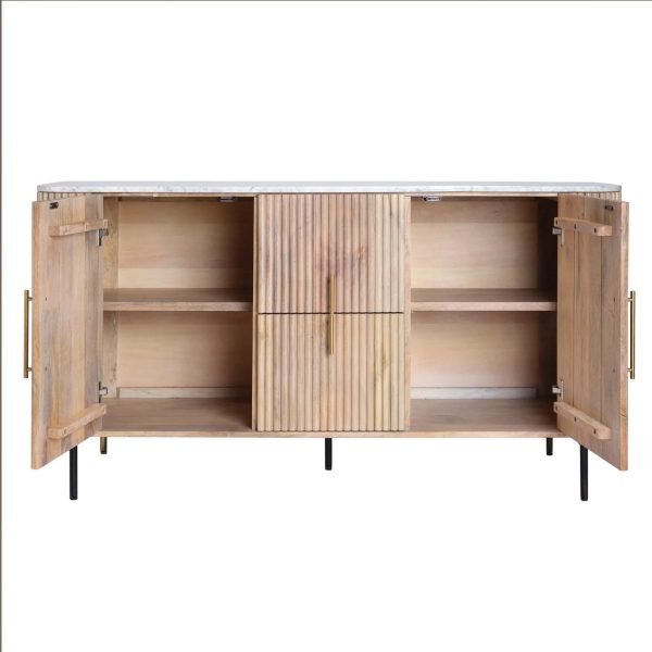 Modrest - Cambridge White Marble & Mango Buffet - Image 2