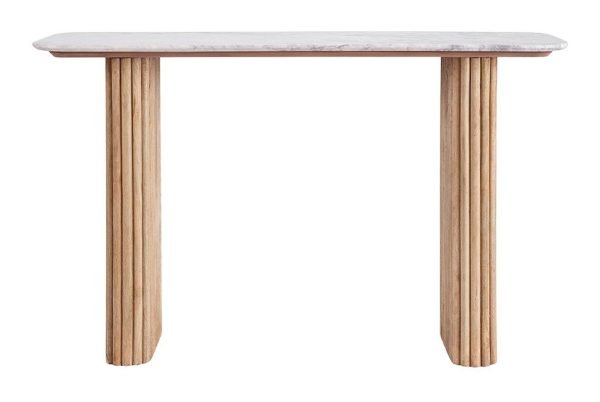 Modrest - Cambridge White Marble & Mango Console Table - Image 2