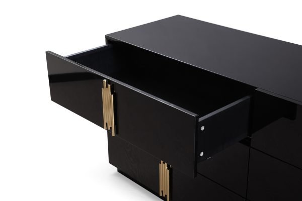 Modrest Token - Modern Black + Gold Wide Dresser - Image 3