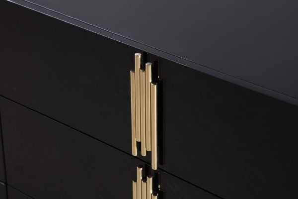 Modrest Token - Modern Black + Gold Wide Dresser - Image 4