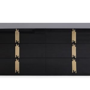 Modrest Token - Modern Black + Gold Wide Dresser