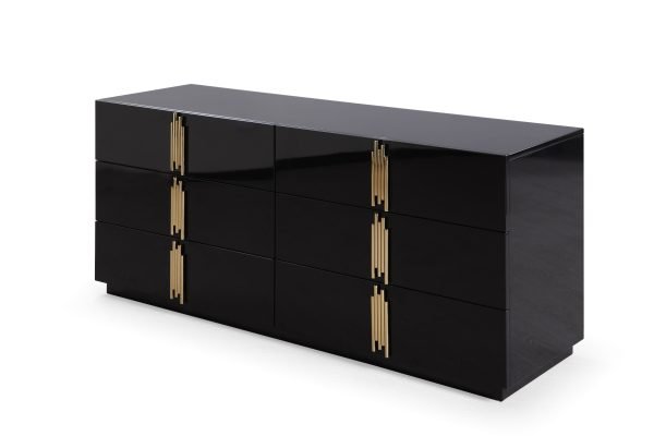 Modrest Token - Modern Black + Gold Wide Dresser - Image 2
