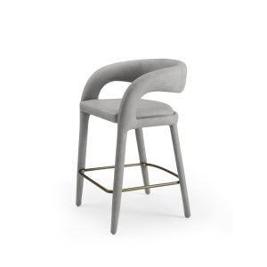 Modrest Faerron - Modern Grey Leatherette Counter Chair