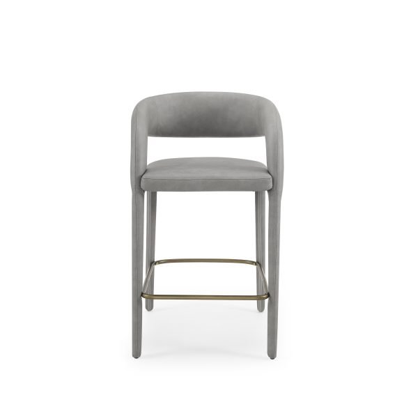 Modrest Faerron - Modern Grey Leatherette Counter Chair - Image 2