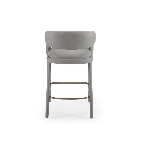 Modrest Faerron - Modern Grey Leatherette Counter Chair - Image 4