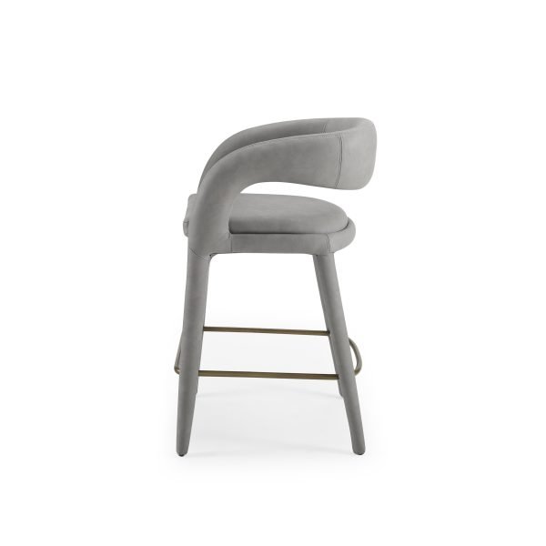 Modrest Faerron - Modern Grey Leatherette Counter Chair - Image 3