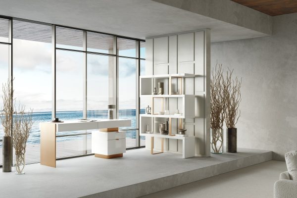 Modrest Maze - Modern White & Gold Bookcase - Image 4