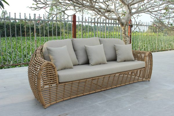 Renava Sandra - Outdoor Beige + Wicker Sofa Set - Image 3