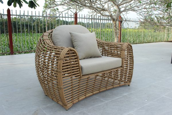 Renava Sandra - Outdoor Beige + Wicker Sofa Set - Image 4