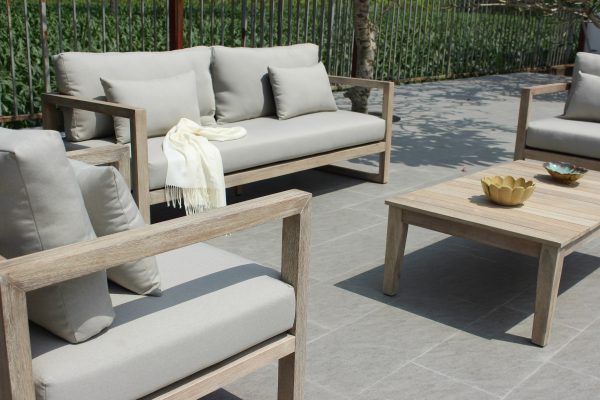 Renava Calm - Outdoor Grey + Acacia Sofa Set - Image 2