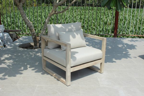 Renava Calm - Outdoor Grey + Acacia Sofa Set - Image 4
