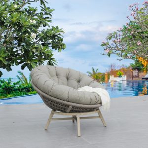 Renava Moon - Outdoor Beige Lounge Chair