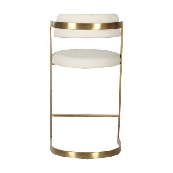 Modrest Shandra - Beige Pleather + Gold Counter Stool - Image 5