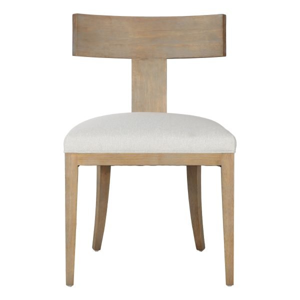 Modrest Fabien - Mid-Century Modern Beige Linen + Wood Dining Chair - Image 2