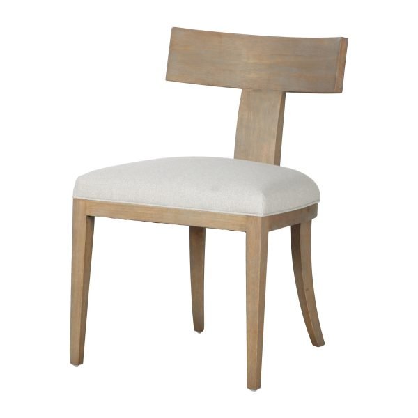 Modrest Fabien - Mid-Century Modern Beige Linen + Wood Dining Chair