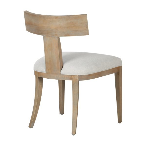 Modrest Fabien - Mid-Century Modern Beige Linen + Wood Dining Chair - Image 4