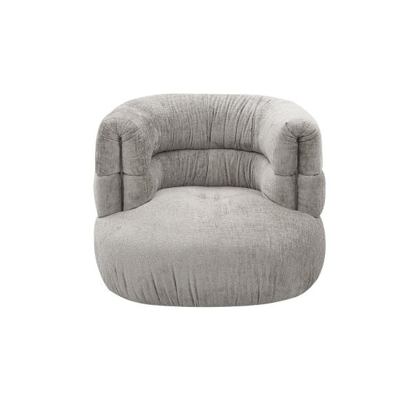 Divani Casa Shay - Modern Grey Fabric Accent Chair + Ottoman - Image 3