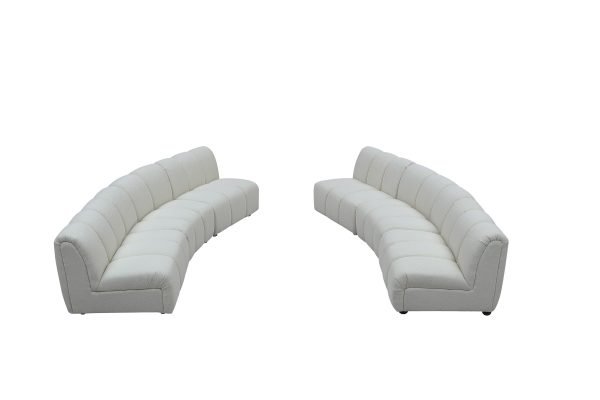 Divani Casa Olandi - Modern White Fabric Curved Sectional Sofa Set - Image 3
