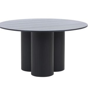 Modrest Depew - Mid-Century Modern Black Oak Round Dining Table