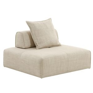 Divani Casa Mondo - Modern Modular Beige Fabric Armless Seat