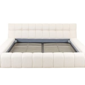 Divani Casa Tyree - Modern Tufted Off-White Fabric Bed-queen