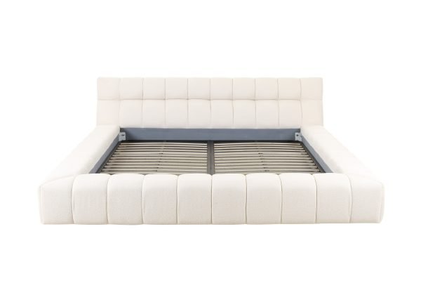 Divani Casa Tyree - Modern Tufted Off-White Fabric Bed-queen
