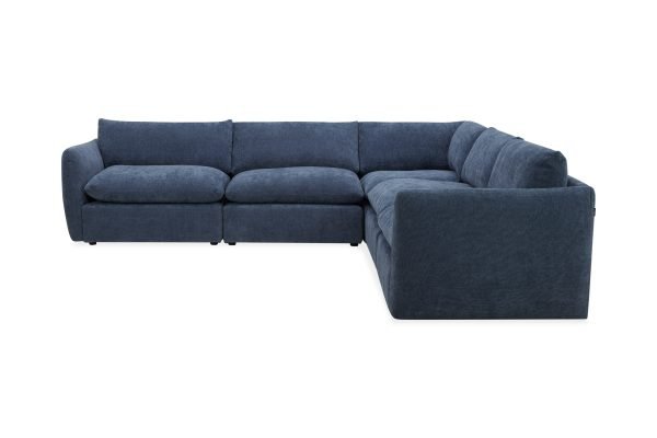 Divani Casa Kinsey - Modern Blue Fabric Modular Sectional Sofa - Image 3