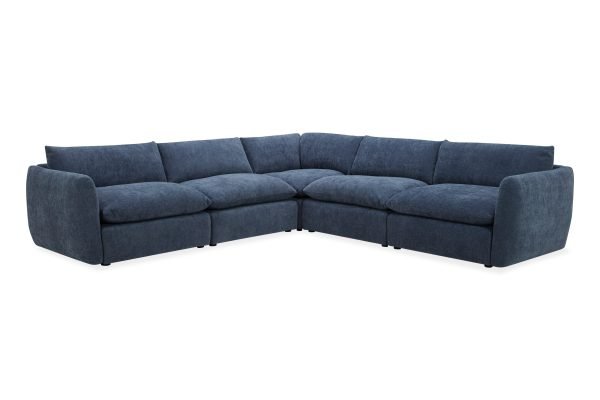 Divani Casa Kinsey - Modern Blue Fabric Modular Sectional Sofa - Image 2