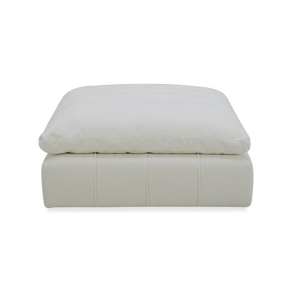 Divani Casa Vicki - Modern Off-White Fabric Ottoman - Image 2