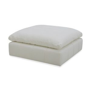 Divani Casa Vicki - Modern Off-White Fabric Ottoman