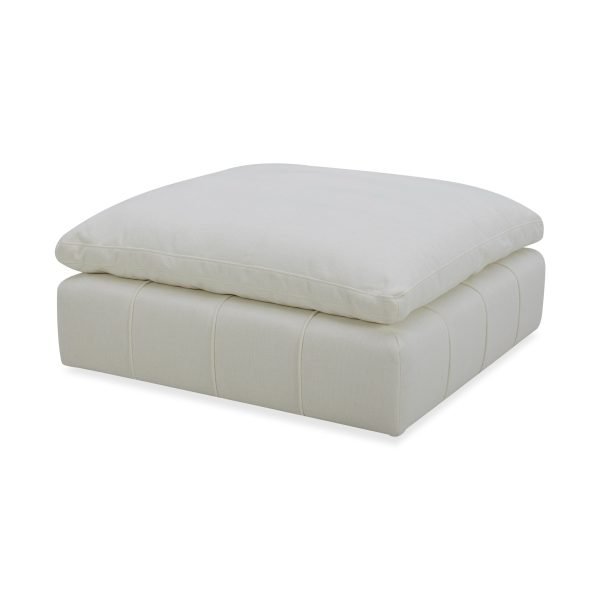 Divani Casa Vicki - Modern Off-White Fabric Ottoman
